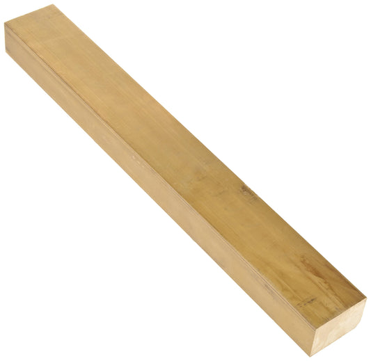 385 Bronze Rectangular Bar, Unpolished (Mill) Finish, H02 Temper, ASTM B455, 3/16" Thickness, 1" Width, 12" Length