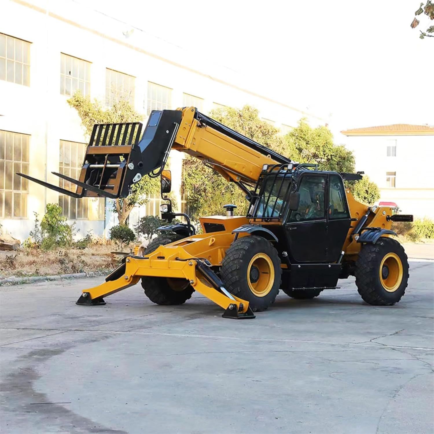 Hydraulic Telescopic Forklift – Boom Loader with Quick-Attach Bucket Front Shovel Boom Stacker