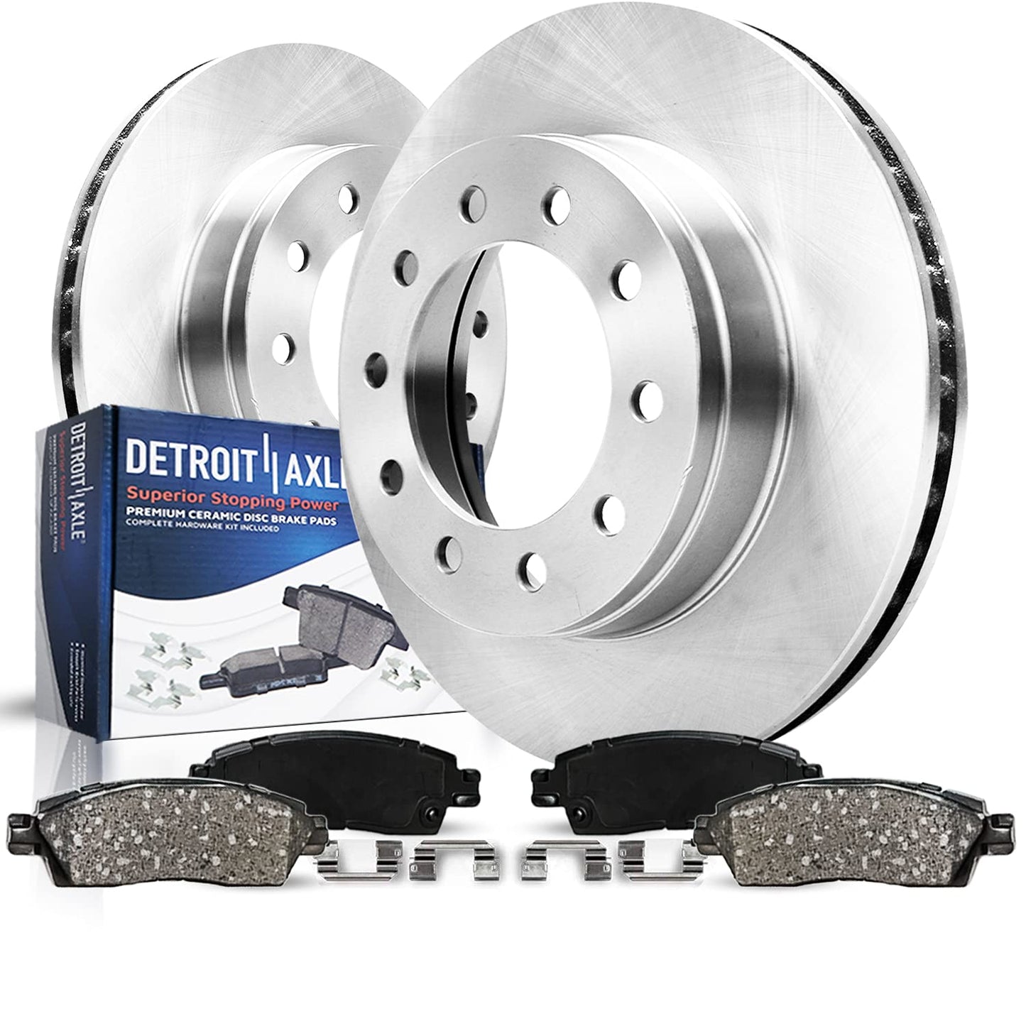 Detroit Axle - Front Brake Kit for Chevy 2012-2017 Sonic 2011-2015 Cruze 2016 Cruze Limited, Disc Brake Rotors Ceramic Brakes Pads Replacement 10.87" inch Front Rotor