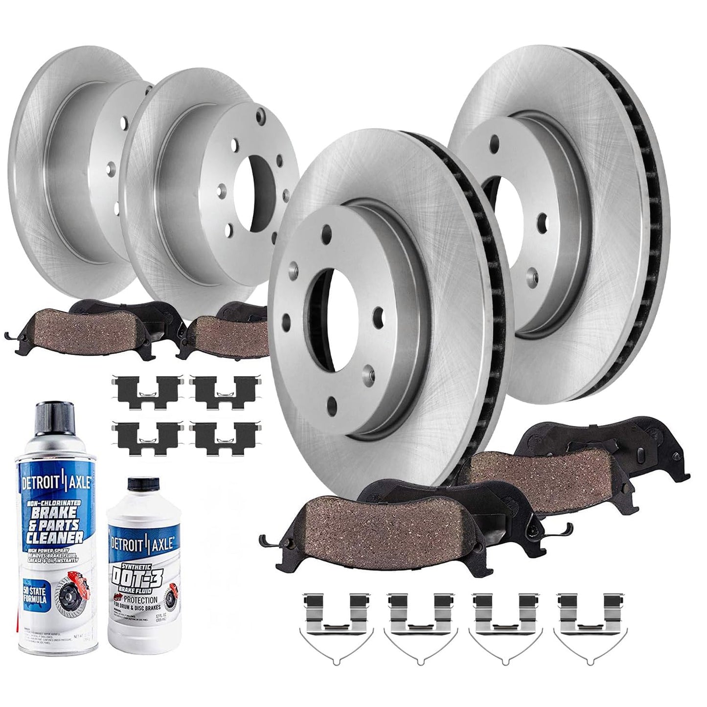 Detroit Axle - 6 Lugs Brake Kit for 12-20 Ford F-150 [with Manual Parking Brake] Ceramic Brakes Pads 2012 2013 2014 2015 2016 2017 2018 2019 2020: 13.78'' inch Front and 13.70'' inch Rear Brake Rotors