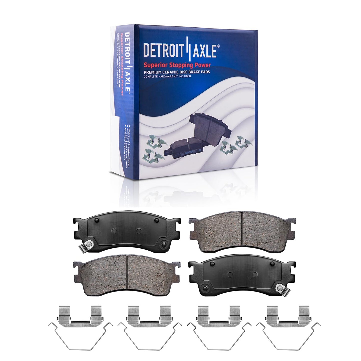 Detroit Axle - 8pc Brake Kit for Chevy GMC Silverado Sierra 1500 Yukon XL Escalade ESV Drilled & Slotted Brake Rotors Ceramic Brakes Pads Replacement : 13.50" inch Front and 13.58" inch Rear Rotor