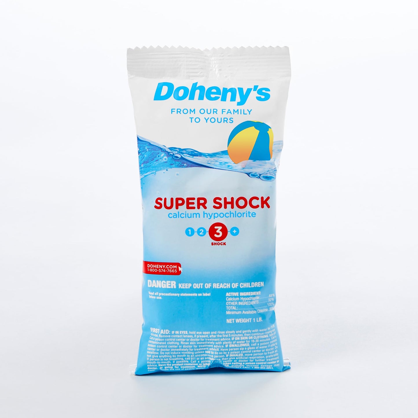 Doheny's Super Pool Shock | Pro-Grade Chlorine Shock, Quick-Dissolving, Fast-Acting 68% Cal-Hypo Granular Pool Shock | 24 x 1lb Bags, Proudly Made in the USA