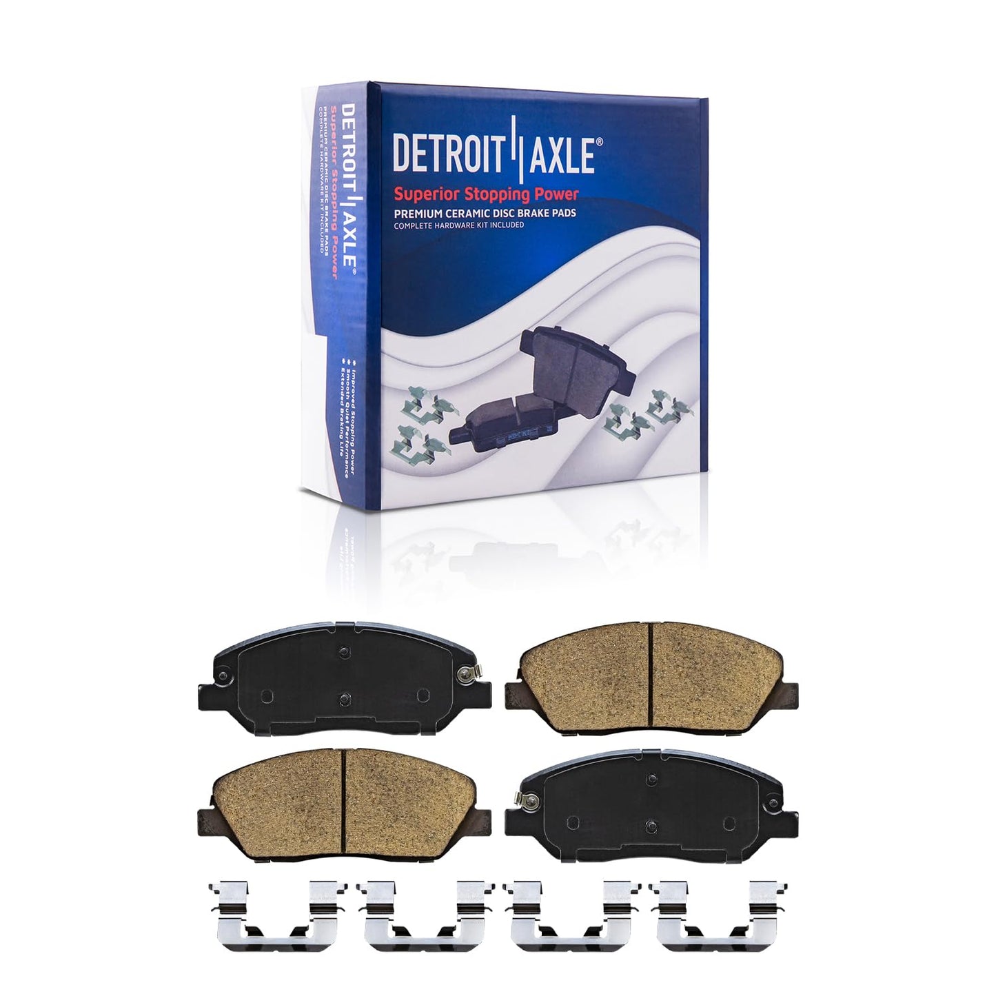 Detroit Axle - Brake Kit for Chevy Silverado Sierra 1500 Tahoe Yukon XL Suburban Escalade Drilled & Slotted Brake Rotors Ceramic Brakes Pads Replacement : 12.99" inch Front & 13.58" inch Rear Rotor