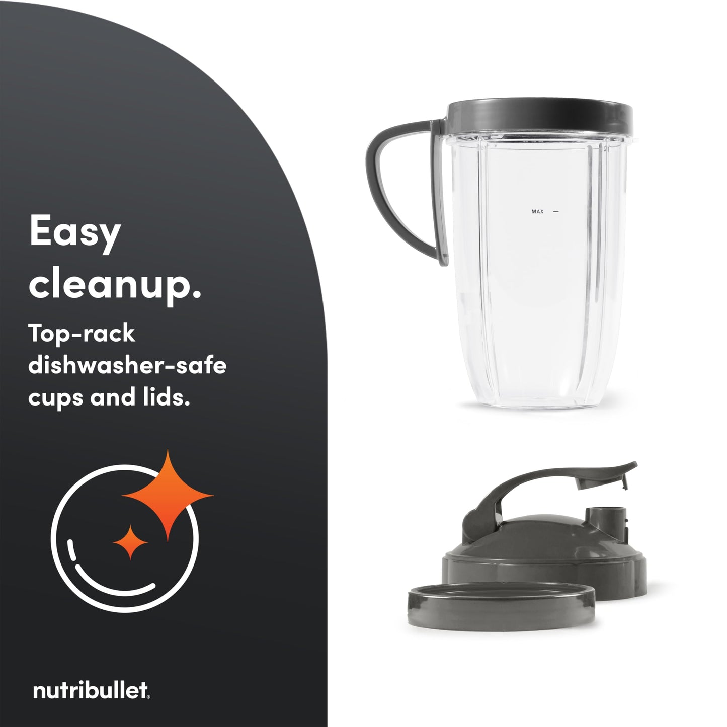 Nutribullet Personal Blender, Shakes, Smoothies, Food Prep, and Frozen Blending, 24 Ounces, 600 Watt, Dark Gray, NBR-0601WM