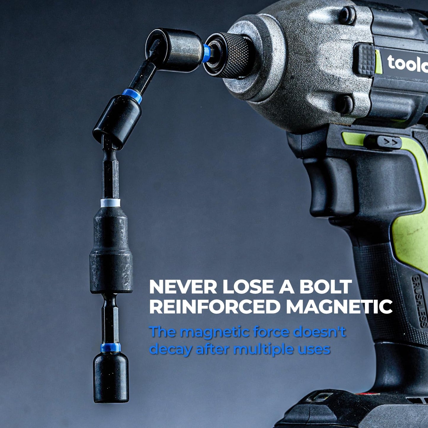 toolant Impact Magnetic Nut Driver Set, 38pcs Impact Driver Bit Set, Deep Nut Driver Set, Impact Socket Adapters, Wing Nut Driver, Bit Extension, 1/4'' Quick Change
