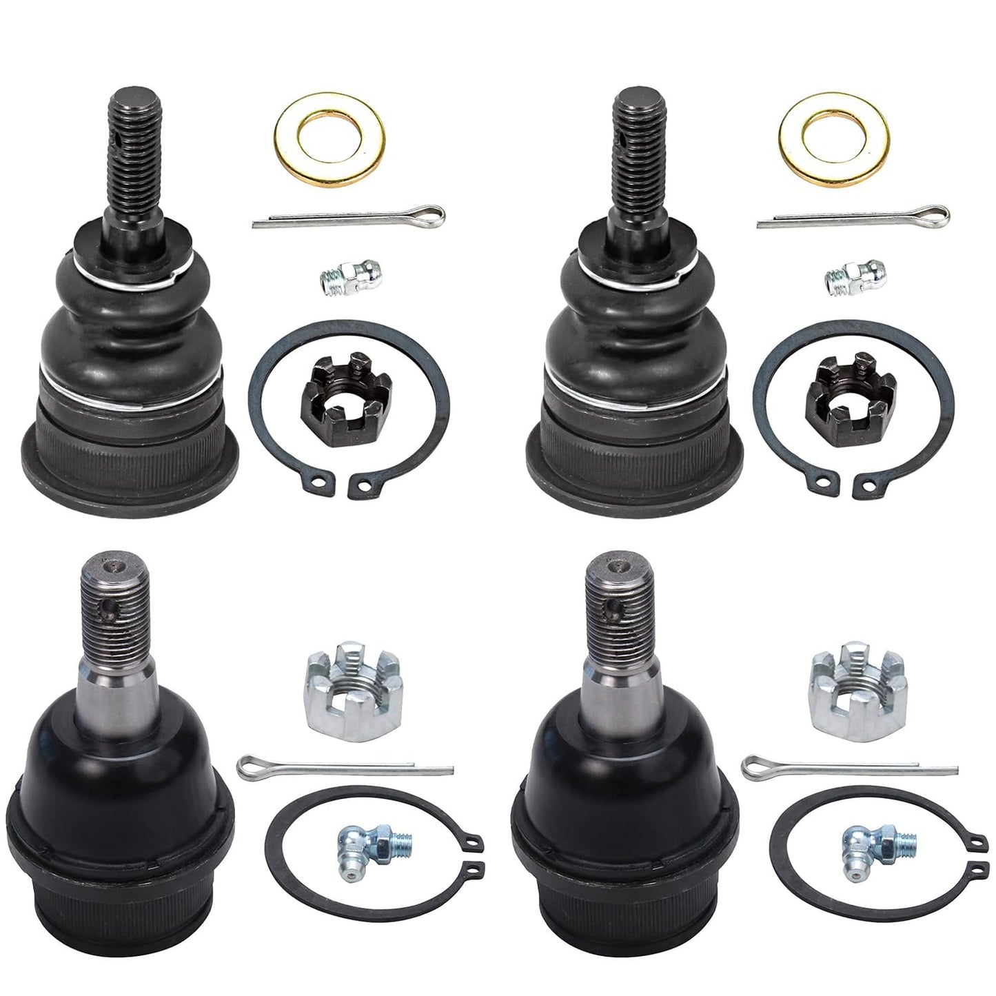 Detroit Axle - 4WD Front 4pc Ball Joints for Ford F-250 F-350 F-450 F-550 Excursion, 4 Upper & Lower Ball Joints Replacement
