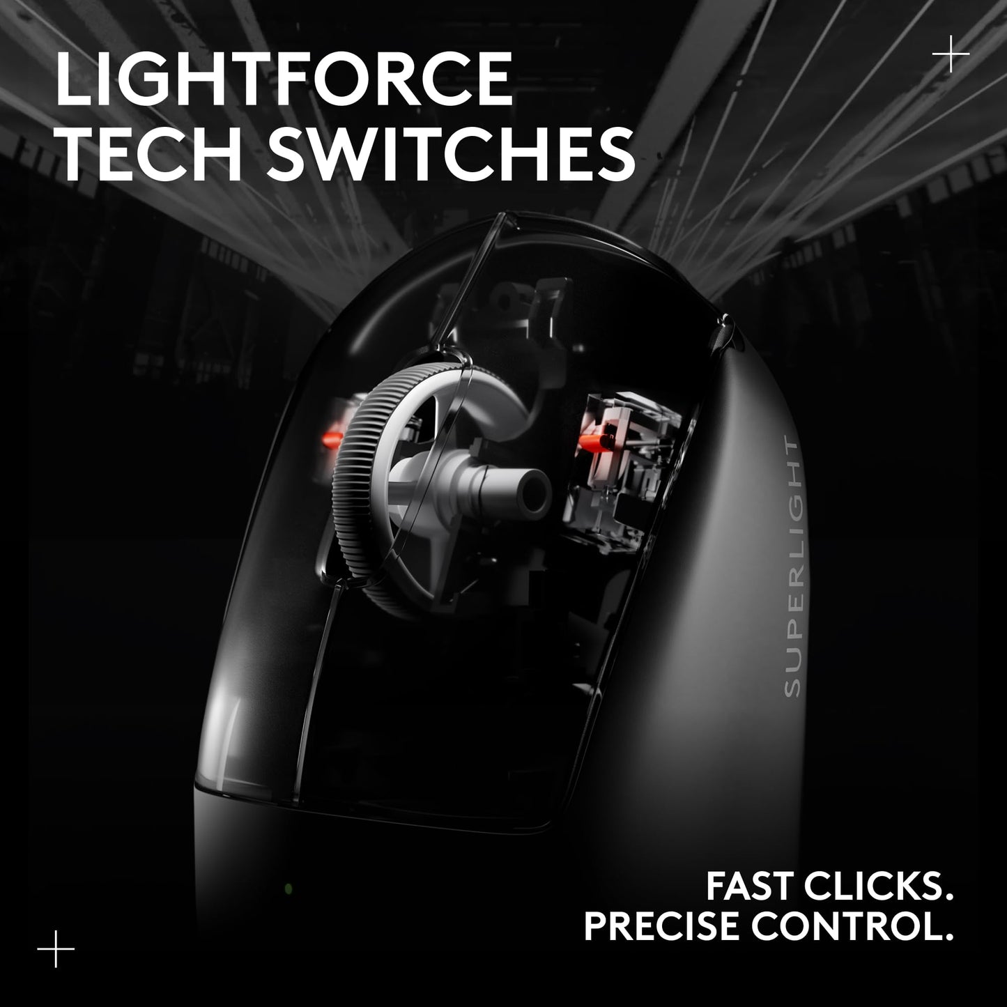 Logitech G PRO X Superlight 2 Wireless Gaming Mouse - Black | 60g, Symmetrical Shape, <8 kHz Polling, 44K DPI, PowerPlay Wireless Charging Supported, USB-C, 5 Buttons, For PC/Mac