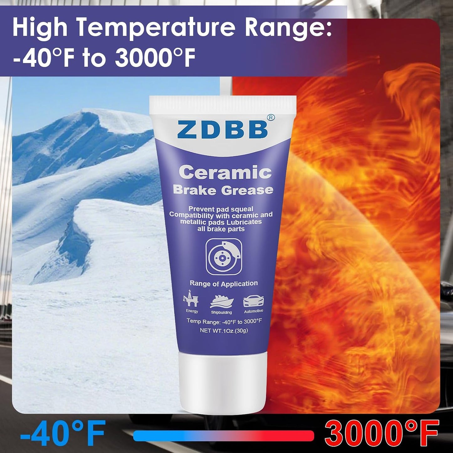 ZDBB Brake Grease Ceramic Brake Parts Lubricant Eliminating Caliper Squeal Grasa para Frenos y Caliper de Carro for Slide Caliper Pin, Rust Corrosion, Efficient Automotive Lubrication,1oz(1pcs)