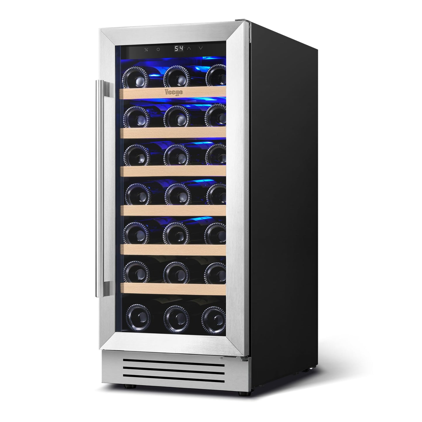 Yeego Wine Fridge Cooler - 15 Inch Dual Zone Wine Fridge Hold 28 Bottles, 40-65°F Wine Refrigerator Glass Door, Built in, Freestanding Under Counter Fridge for Beer Soda Drink Home Bar Office
