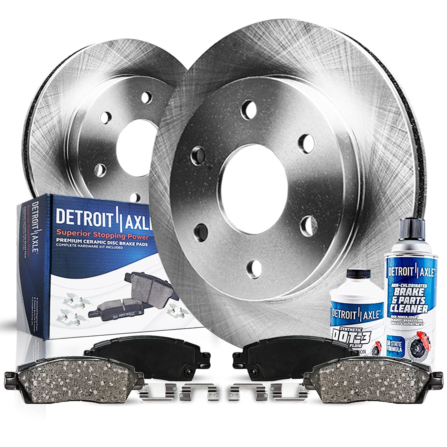 Detroit Axle - 6pc Rear Brake Kit for 2005-2016 Honda CR-V 2010-2018 RDX 2010 2011 2012 2013 2014 2015 2016 Disc Brake Rotors Ceramic Brakes Pads Replacement