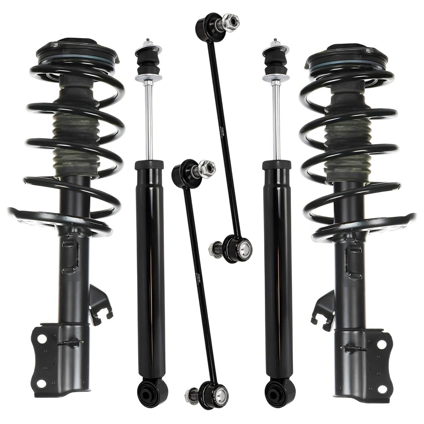 Detroit Axle - 6pc Struts Shocks Kit for 2014-2018 Chevy Silverado 1500 GMC Sierra 1500, 2 Front Struts w/Coil Springs 2 Sway Bars 2 Rear Shock Absorbers 2015 2016 2017 Replacement Suspension