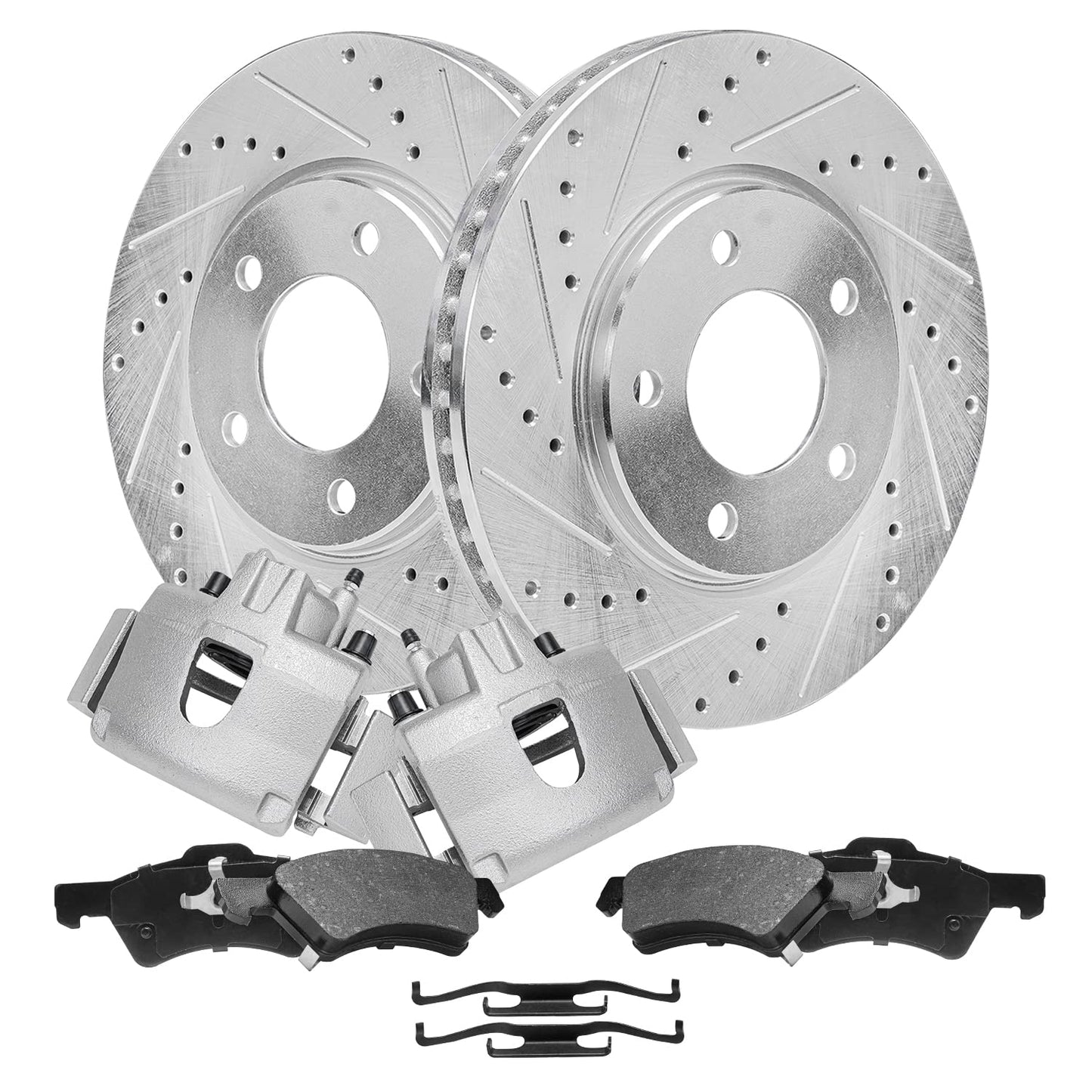 Detroit Axle - Rear Brake Kit for 1999-2006 Chevy GMC Sierra Silverado 1500, 00-01 Tahoe Yukon, 03-05 Astro Safari Replacement Drilled Slotted Disc Brake Rotors Ceramic Brakes Pads: 12.78" inch Rotor