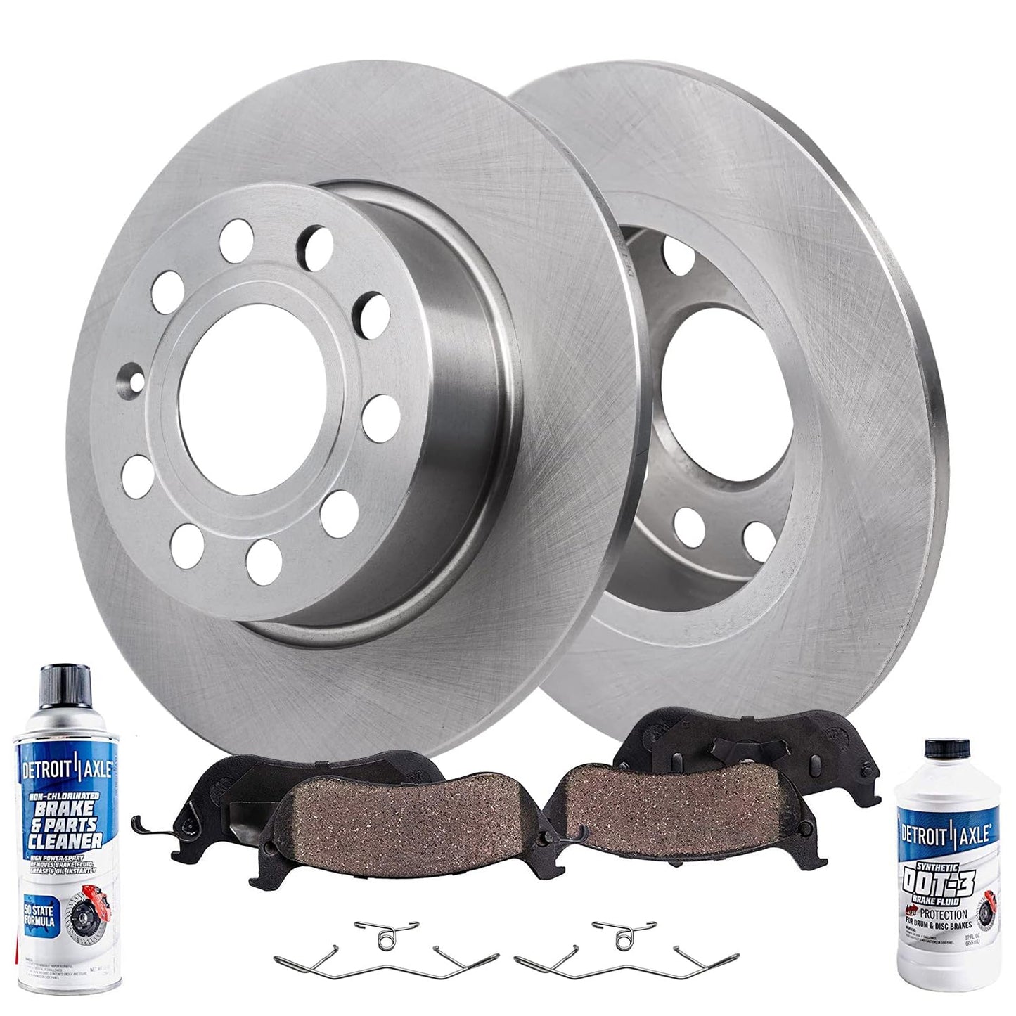 Detroit Axle - Kit de freno trasero para Dodge Grand Caravan Journey Chrysler Town & Country Frenos de repuesto Rotores y pastillas de freno de cerámica: Rotor de 12.91 pulgadas