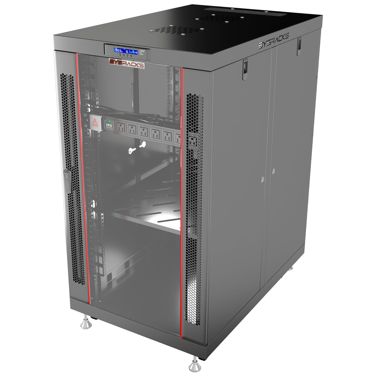 Home Lab Server Rack Cabinet 19" 22U – Premium Series 35" Deep Network Rack Enclosure with Glass Door, Quiet Cooling Fans & Thermostat, PDU, Shelf, Lockable Cabinet for NAS & Home Network