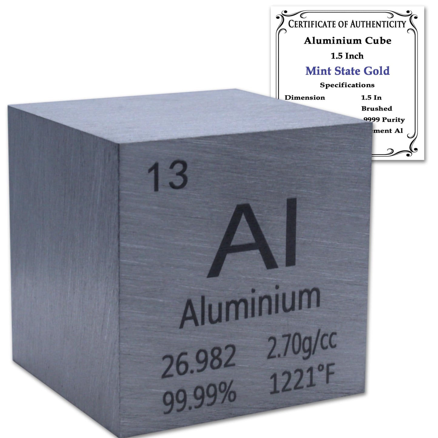 99.95% Pure 1" Inch Copper Cube - Element Design with Certificate of Authenticity