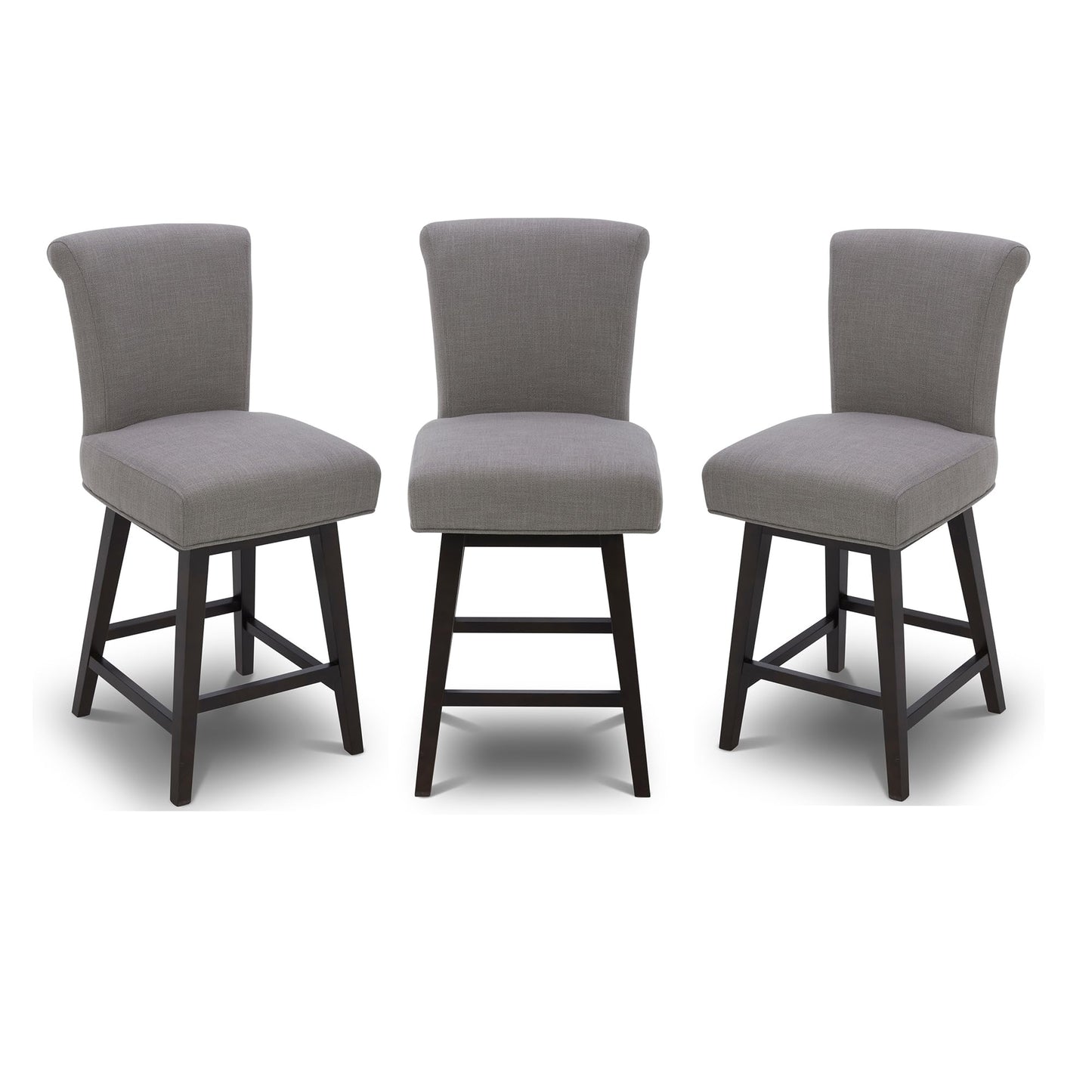 CHITA 30 Inch Counter Height Swivel Bar Stools Set of 2, FSC Certified Modern Upholstered Faux Leather Swivel Barstool Chairs with Back, Black