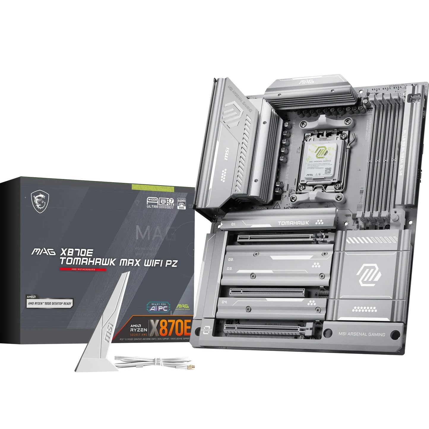 MSI MPG X870E Carbon WiFi Gaming Motherboard (AMD Ryzen 9000/8000/7000 Series Processors, AM5, DDR5, PCIe 5.0, M.2 Gen5, SATA 6Gb/s, USB 40Gbps, HDMI, Wi-Fi 7, Bluetooth 5.4, 5Gbps LAN, ATX)