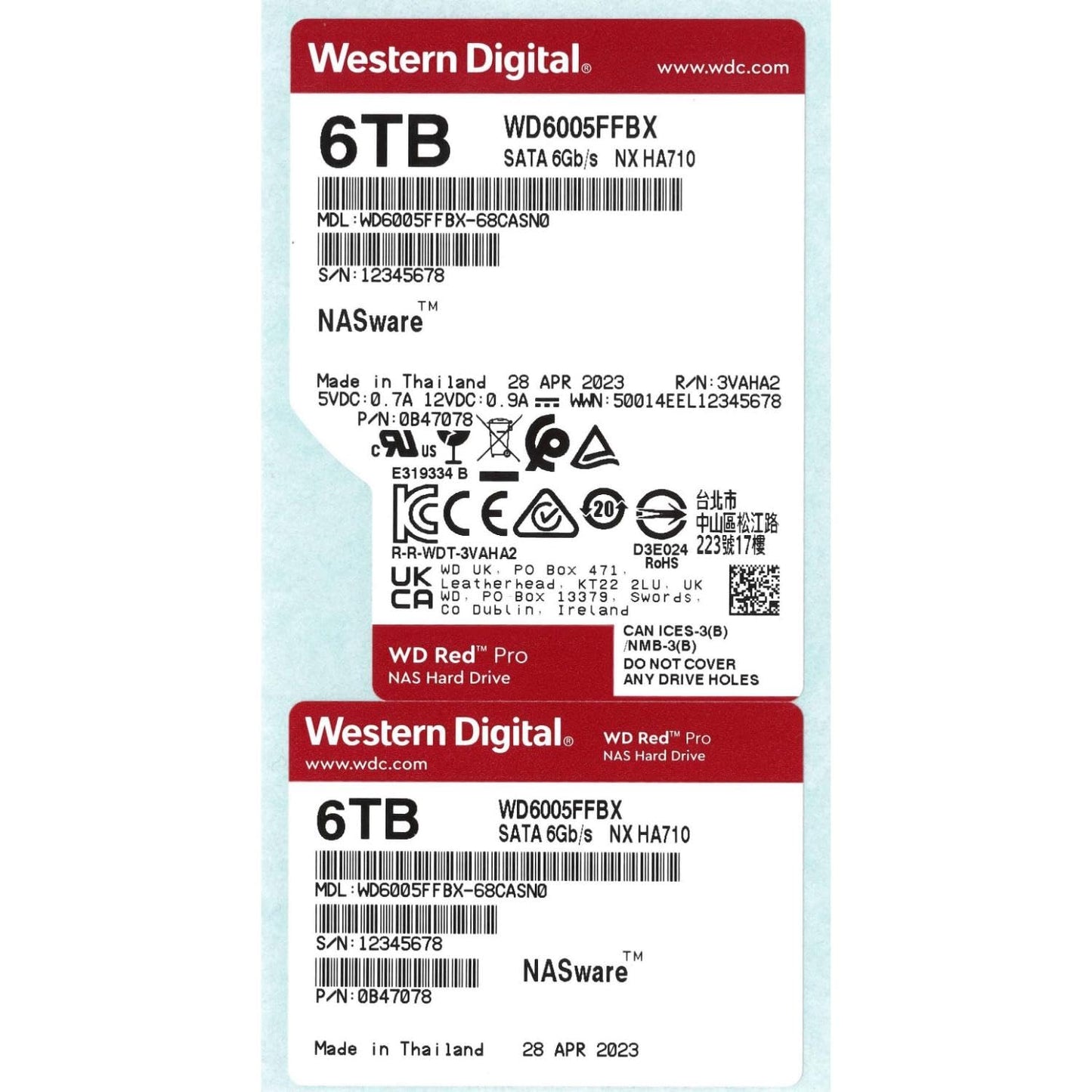 Western Digital 8TB WD Red Plus NAS Internal Hard Drive HDD - 5640 RPM, SATA 6 Gb/s, CMR, 256 MB Cache, 3.5" - WD80EFPX