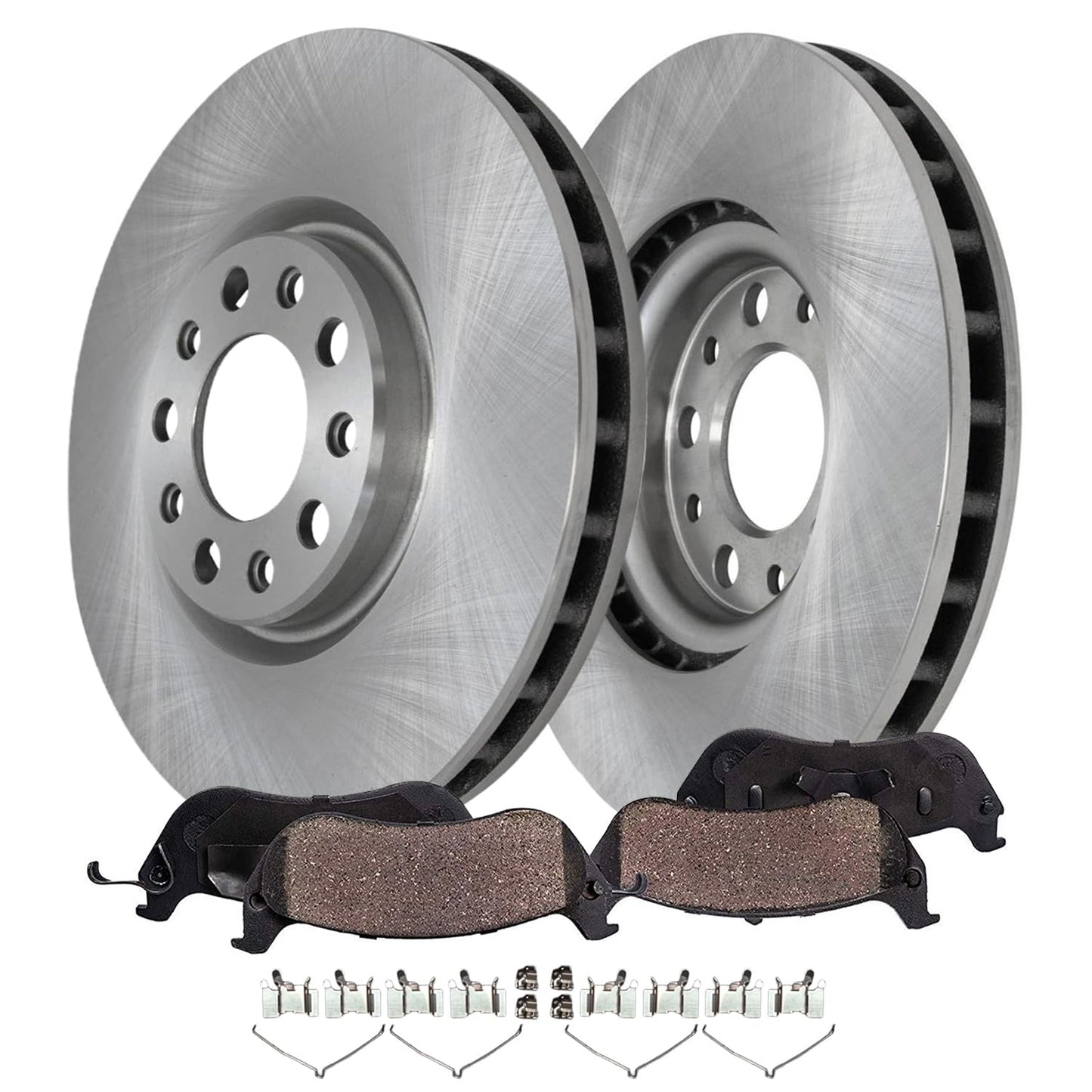 Detroit Axle - Kit de freno delantero para Chrysler 200 Sebring Dodge Avenger Caliber Jeep Compass Patriot Rotores de freno de cerámica Reemplazo de pastillas de freno : rotores delanteros de 11.57