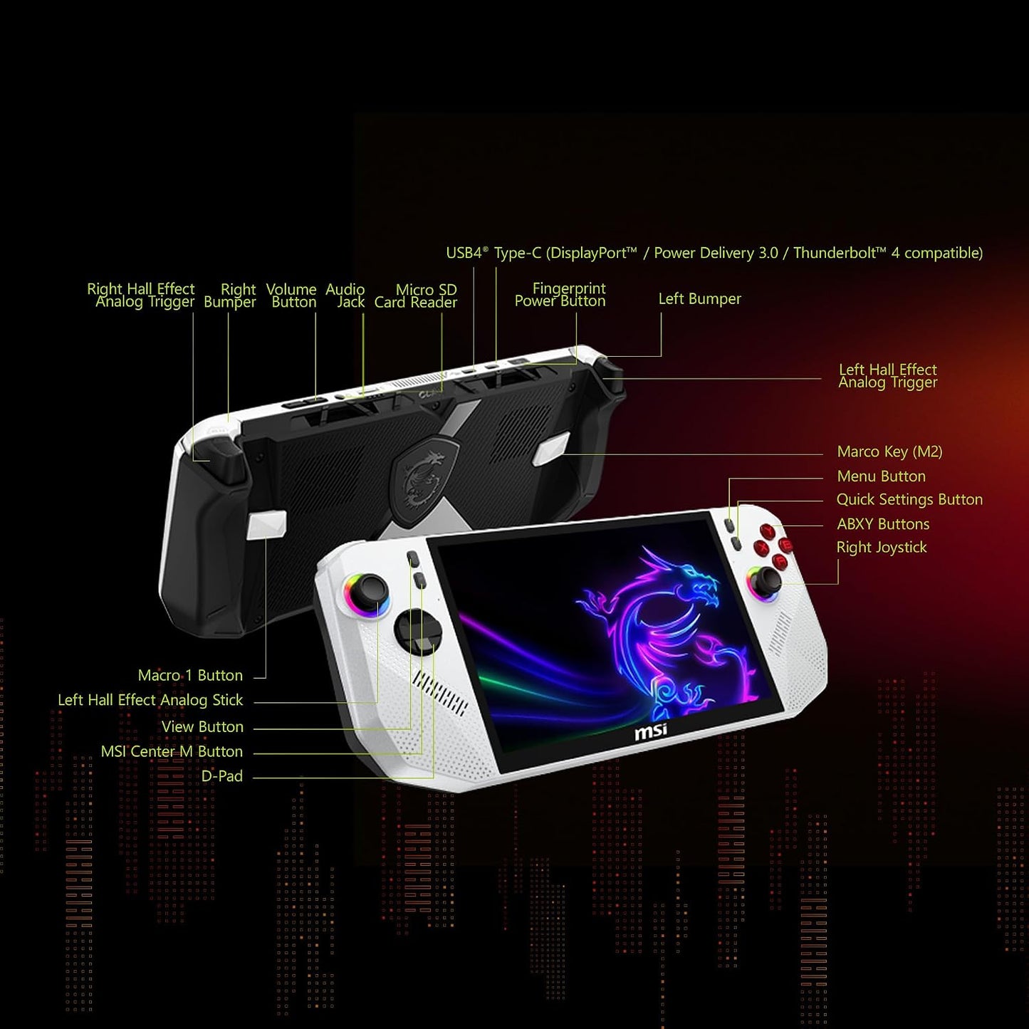 msi Claw A8 PC Gaming Handheld: AMD Ryzen Z2 Extreme, 8" FHD+ 120Hz Display, 24GB LPDDR5x, 1TB NVMe SSD, SD Card Reader, Thunderbolt 4, Win 11 Home: White BZ2EM-070US