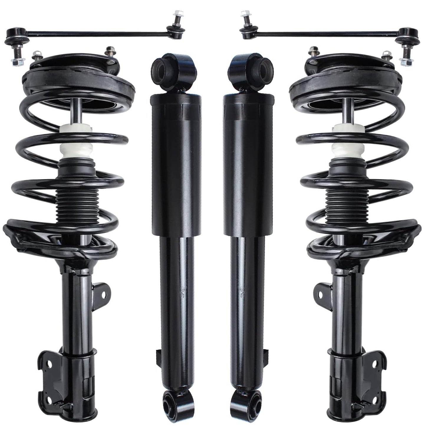 Detroit Axle - 6pc Struts Shocks Kit for 2014-2018 Chevy Silverado 1500 GMC Sierra 1500, 2 Front Struts w/Coil Springs 2 Sway Bars 2 Rear Shock Absorbers 2015 2016 2017 Replacement Suspension