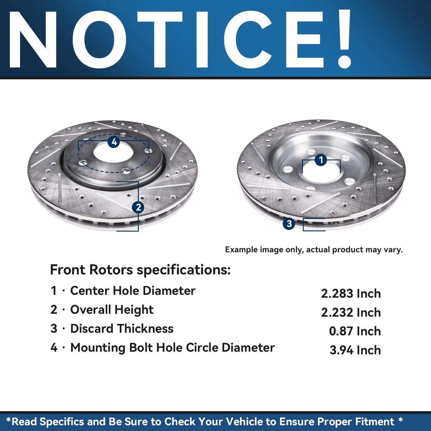 Detroit Axle - Brake Kit for 2012-2020 Ford F-150 Drilled & Slotted Brake Rotors and Ceramic Brakes Pads 2013 2014 2015 2016 2017 2018 2019 Front and Rear Replacement