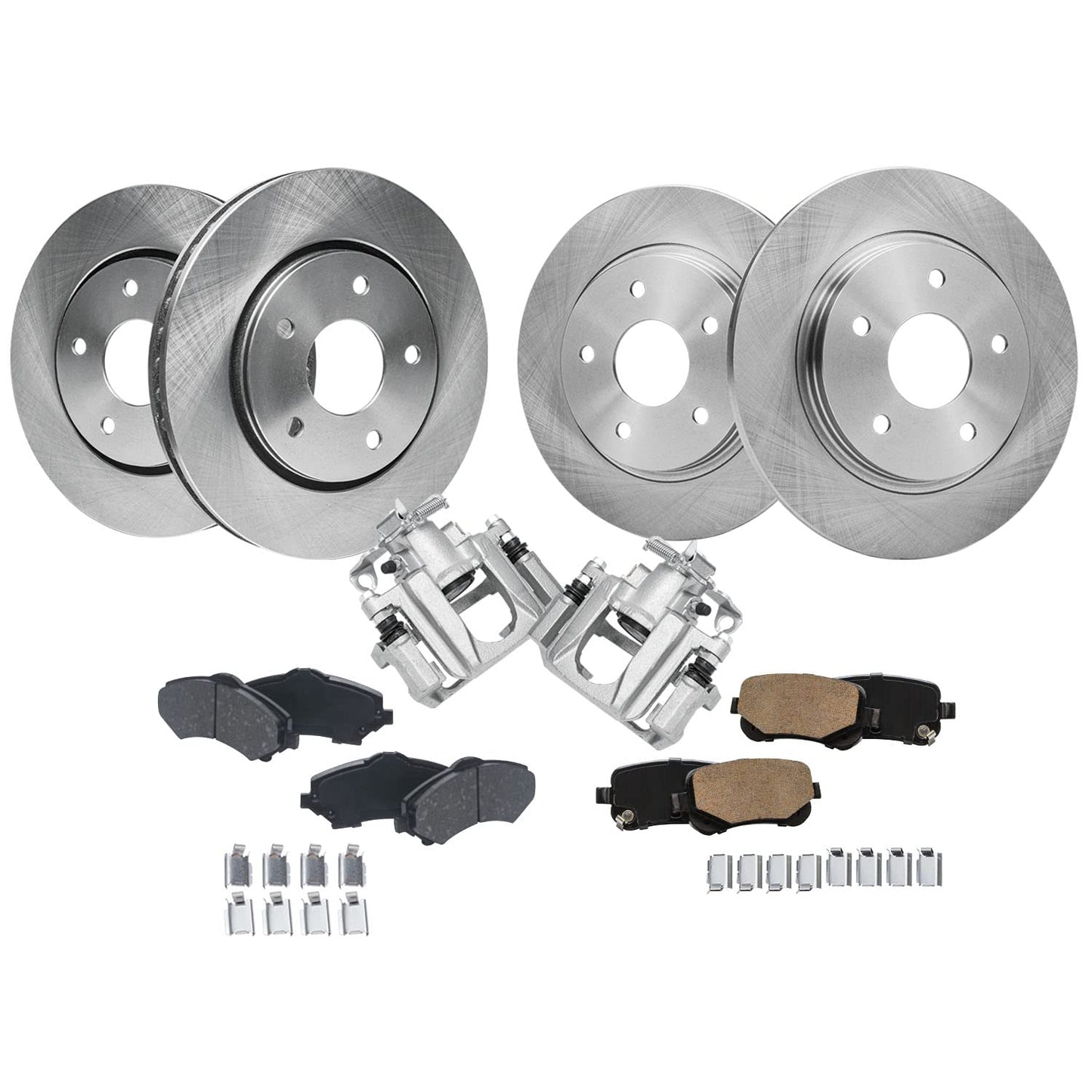Detroit Axle - 6 Lugs Brake Kit for 12-20 Ford F-150 [with Manual Parking Brake] Ceramic Brakes Pads 2012 2013 2014 2015 2016 2017 2018 2019 2020: 13.78'' inch Front and 13.70'' inch Rear Brake Rotors
