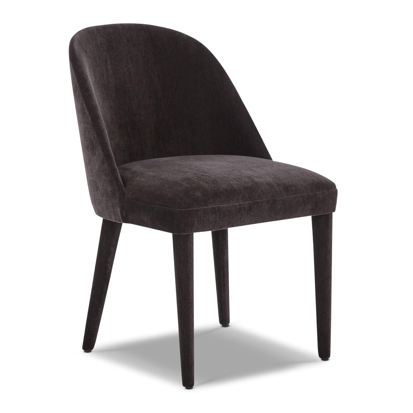 Poly & BARK Bolus Dining Chair – Ganache Brown Upholstered Accent Chair with Wood Legs – Refined Silhouette for Dining Room, Kitchen or Breakfast Nook – Arrives Fully Assembled