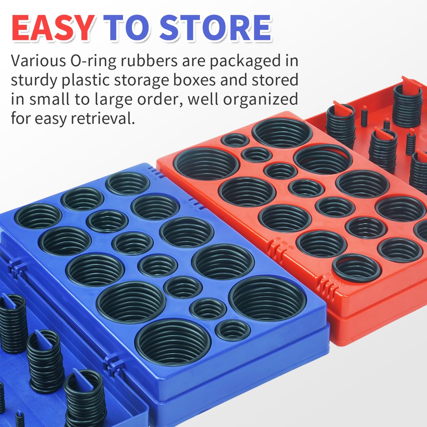 ZDBB 1010 Pcs Rubber O Rings Kit 22 Size Universal O-Ring Assortment Set for Automotive Faucet Pressure Washers Plumbing Sealing Repair,Air or Gas Connections,Resist Oil and Heat