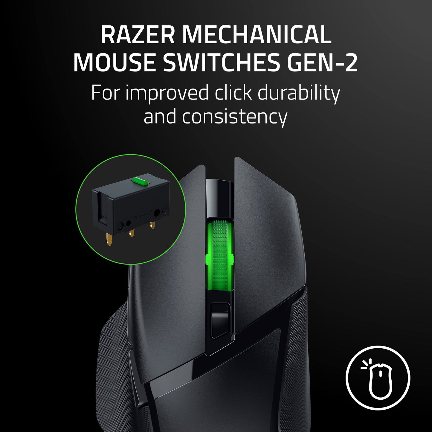 Razer Basilisk V3 X HyperSpeed Customizable Wireless Gaming Mouse: Mechanical Switches Gen-2-5G Advanced 18K Optical Sensor - Chroma RGB - 9 Programmable Controls - 285 Hr Battery - Classic Black