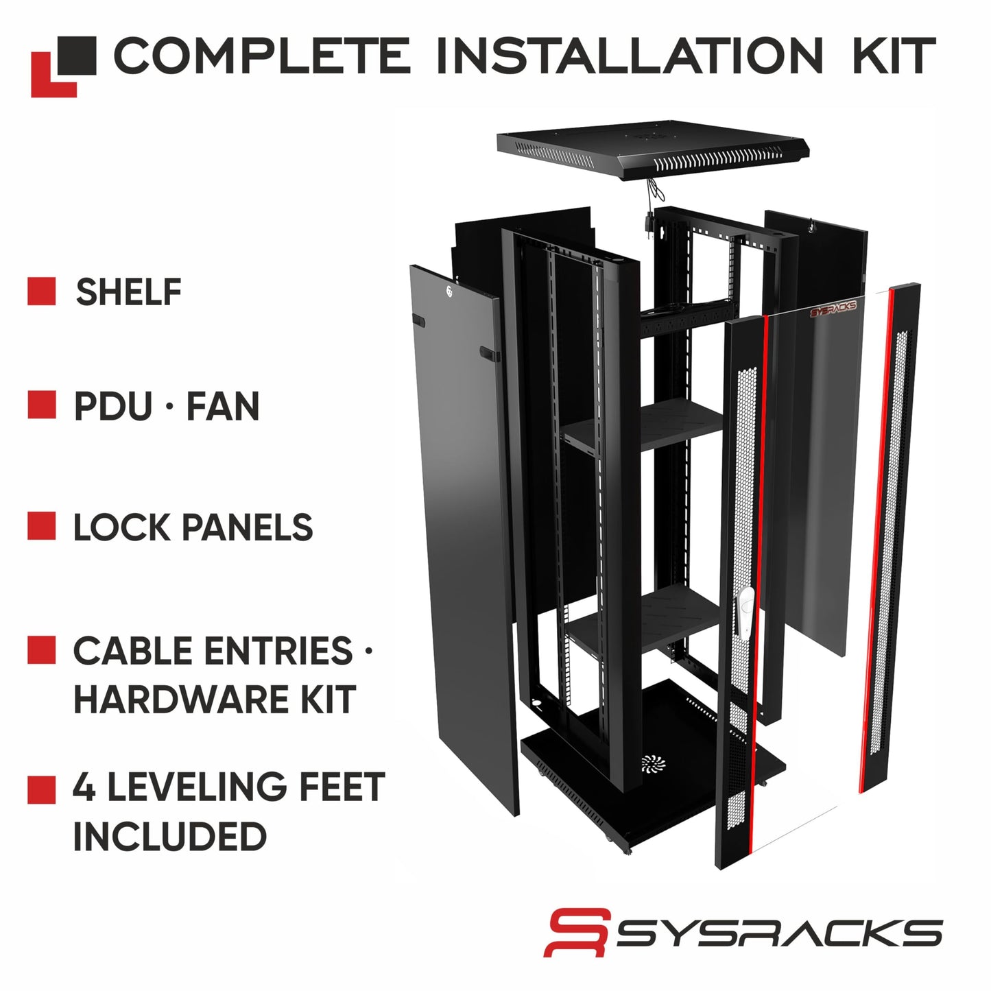 9U Wall Mount Server Rack Cabinet – 19" Network Rack Enclosure, 18" Deep Data Rack Cabinet with Fan, PDU & Shelf for IT Equipment, Switches and Patch Panel