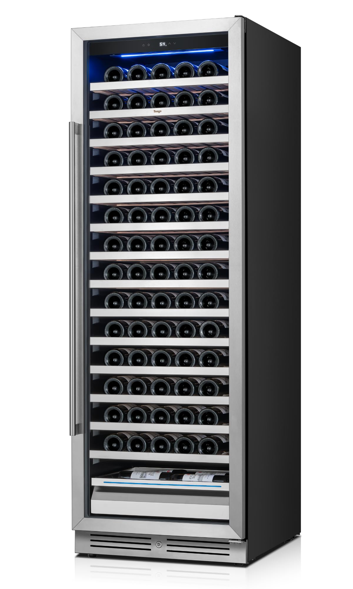Yeego Wine Fridge Cooler - 24 Inch Dual Zone Wine Fridge Hold 52 Bottles, 40-65°F Wine Refrigerator Glass Door, Built in Fridge, Freestanding Adjustable Shelves Fridge for Beer Soda Drink Home Bar