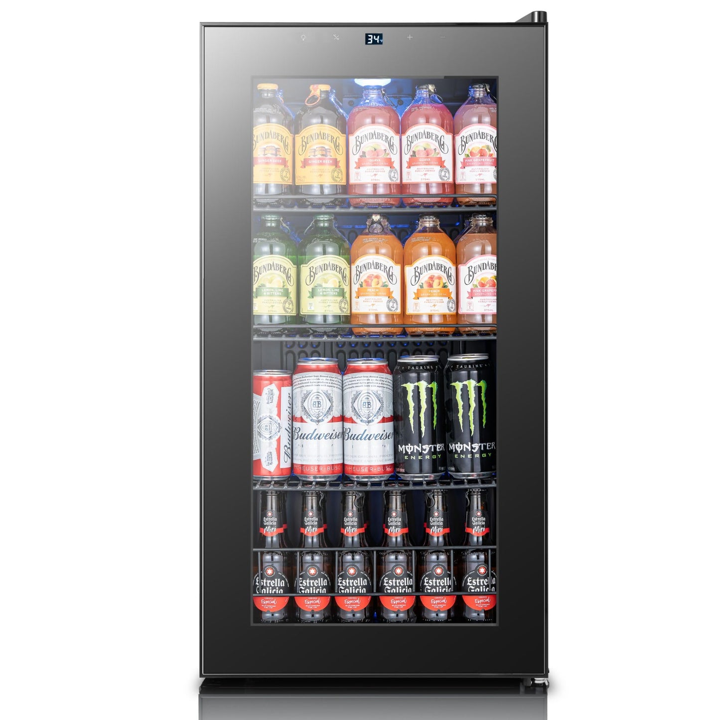 Yeego Beverage Refrigerator Cooler, 155 Cans Mini Fridge with Glass Door Beverage Fridge with Adjustable Shelves for Soda Beer or Wine, Beverage Cooler with Digital Temperature Control for Home Office