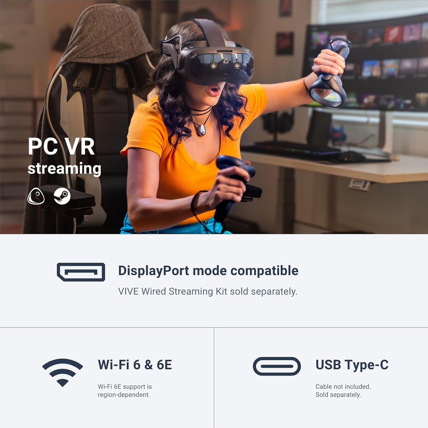 HTC Vive Focus Vision — Mixed Reality and PC VR Headset + Controllers — Consumer Edition | Consumer edition