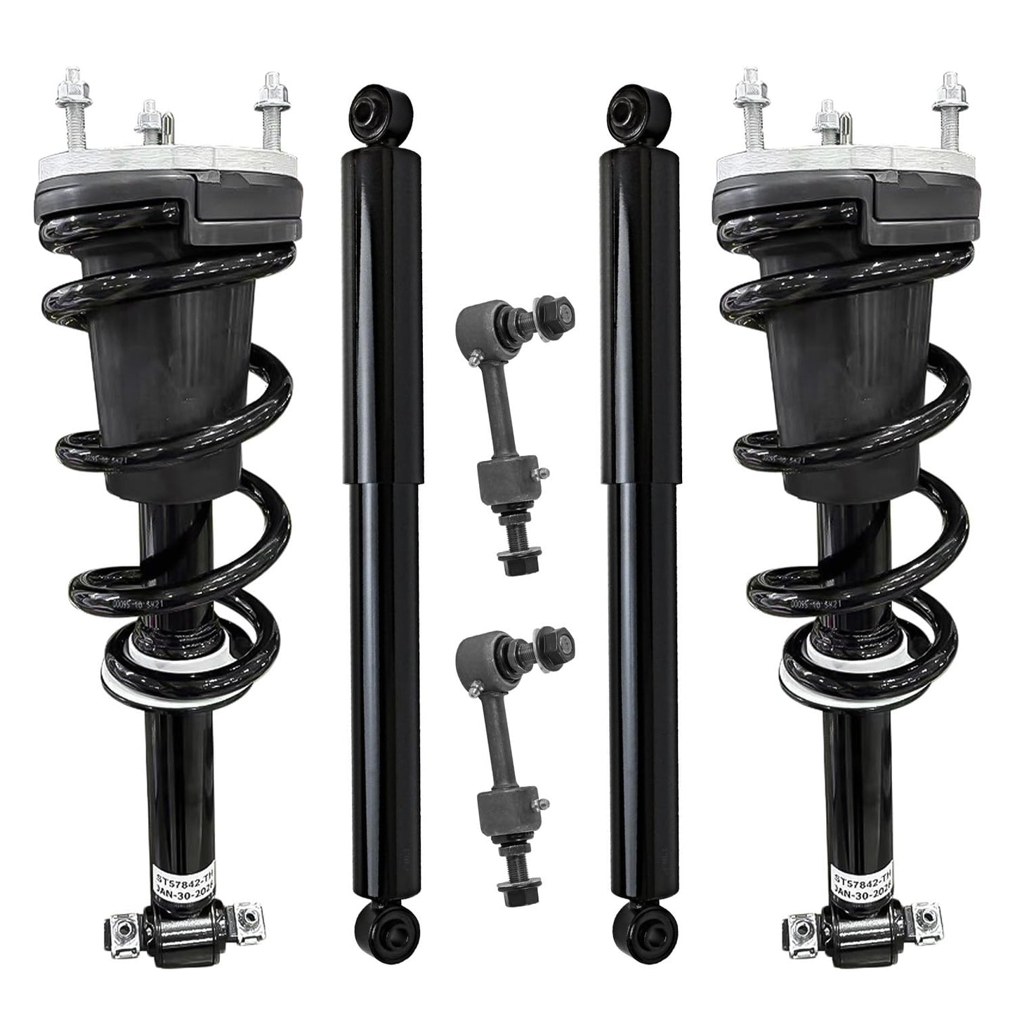 Detroit Axle - 6pc Struts Shocks Kit for 2014-2018 Chevy Silverado 1500 GMC Sierra 1500, 2 Front Struts w/Coil Springs 2 Sway Bars 2 Rear Shock Absorbers 2015 2016 2017 Replacement Suspension