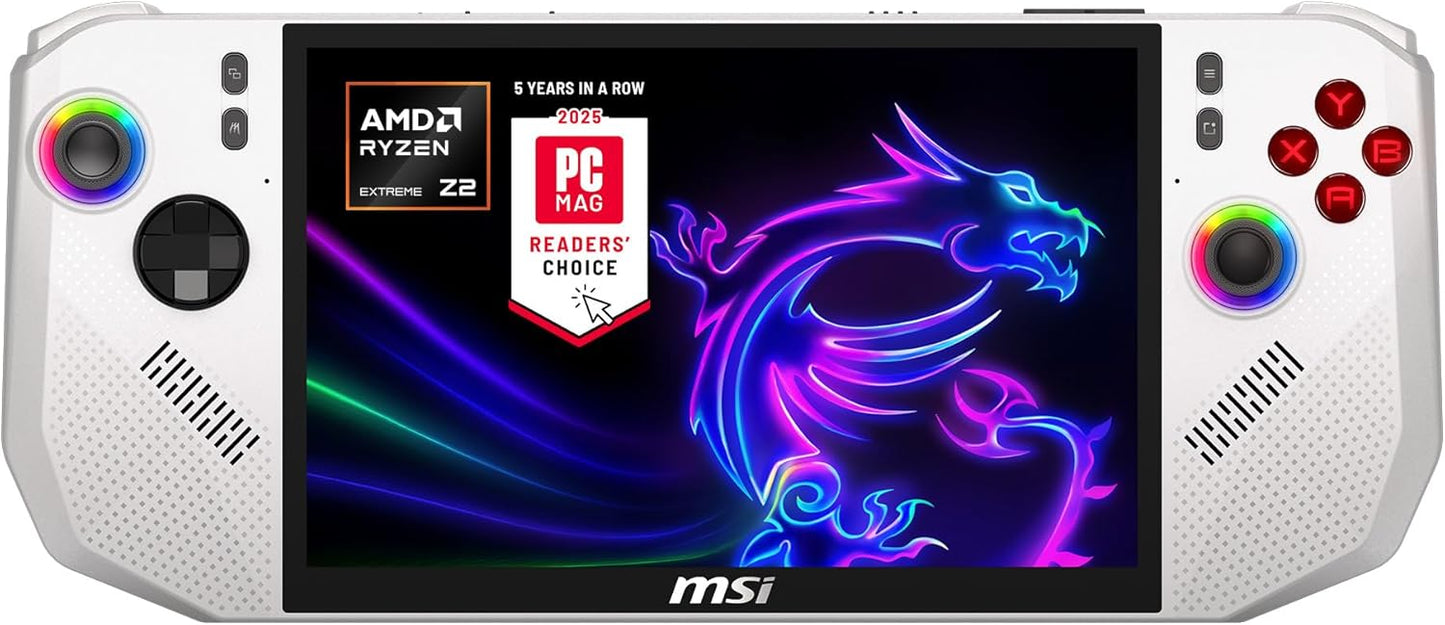 msi Claw A8 PC Gaming Handheld: AMD Ryzen Z2 Extreme, 8" FHD+ 120Hz Display, 24GB LPDDR5x, 1TB NVMe SSD, SD Card Reader, Thunderbolt 4, Win 11 Home: White BZ2EM-070US