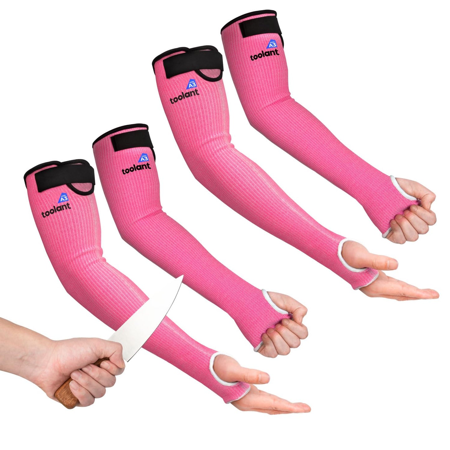 OriStout Cut Resistant Farmers Sleeves with Thumb Hole, Arm Protectors for Thin Skin and Bruising, for Gardening, Welding, Kitchen, Arm Guards for Biting, Pet Grooming, Grey, 1 Pair