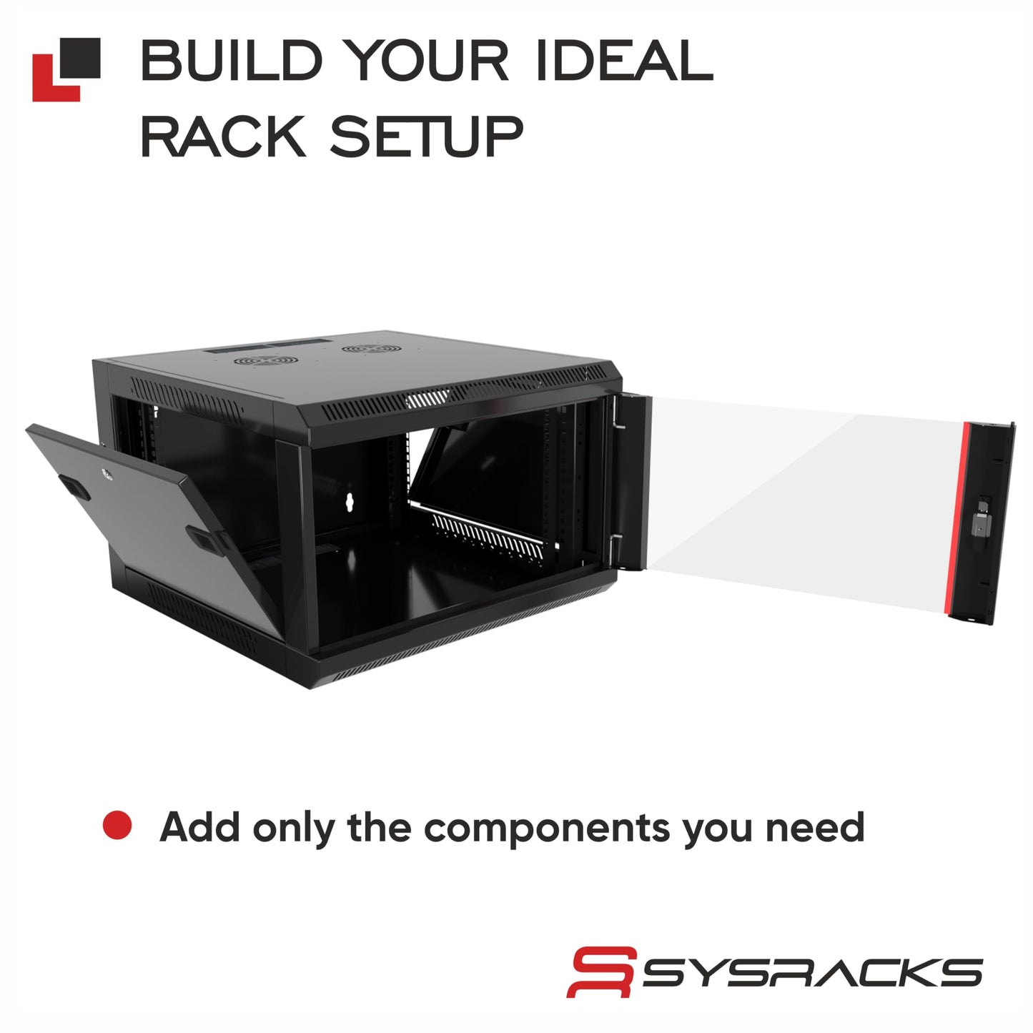 15U Wall Mount Network Cabinet, 18 Inch Deep Enclosed Server Rack with Locking Tempered Glass Door for Home Lab, Office IT & AV Equipment