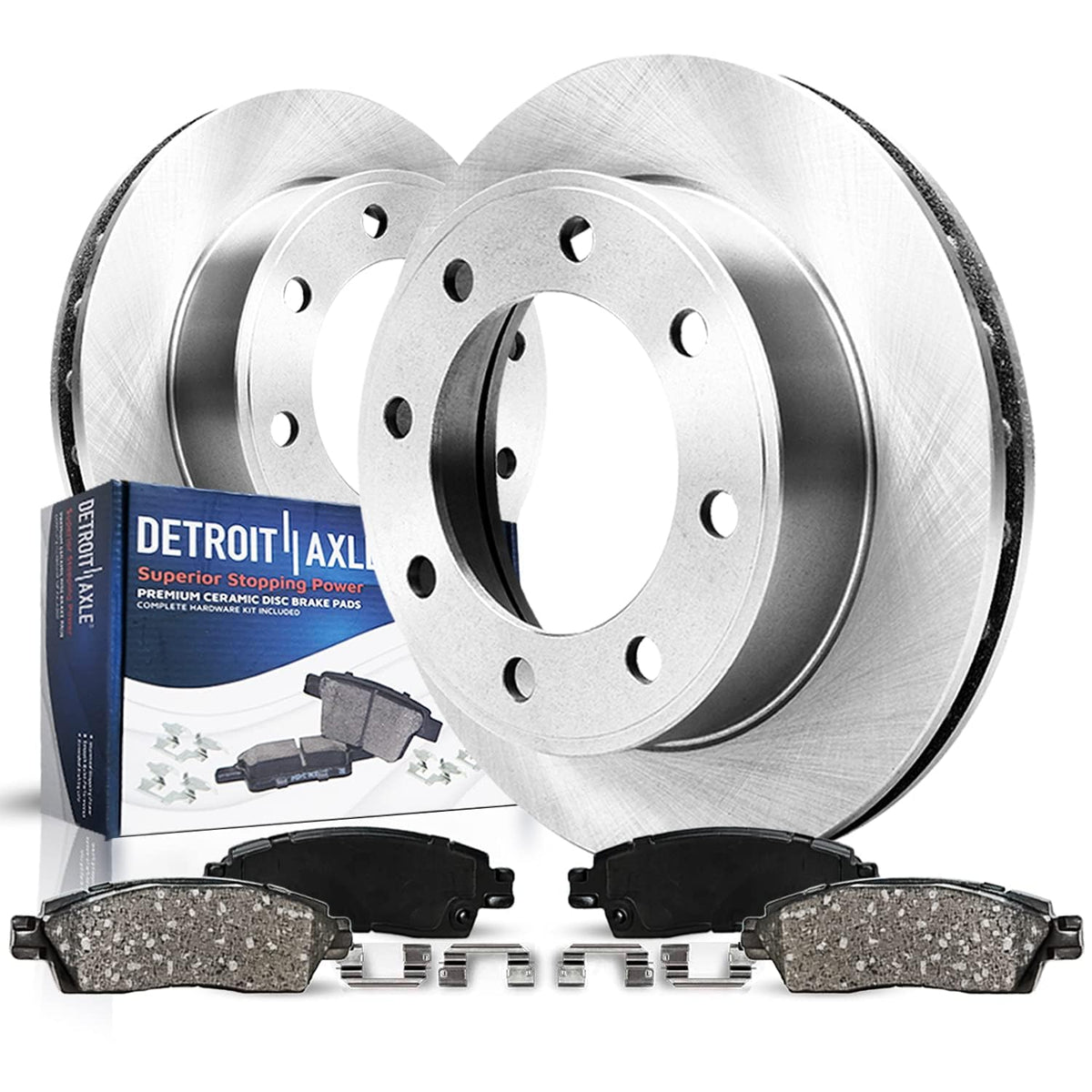 Detroit Axle - Rear Brake Rotors Pads for 2019-2026 Chevy Silverado 1500