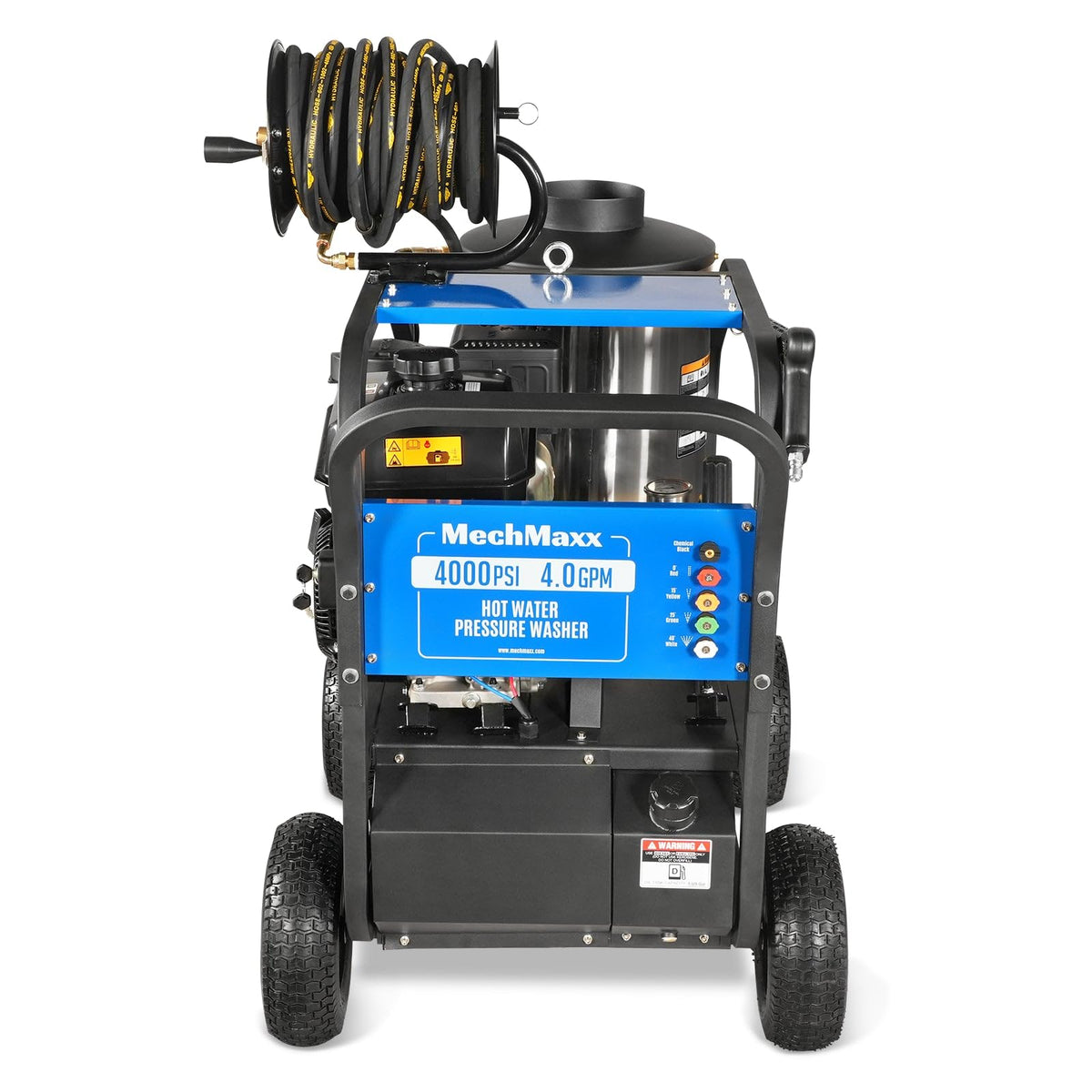 MechMaxx 4000 PSI 4 GPM Kohler E-Start Engine Hot Water Pressure Washer Skid Mounted with 245 Gal Tank, Model HPW40KBT