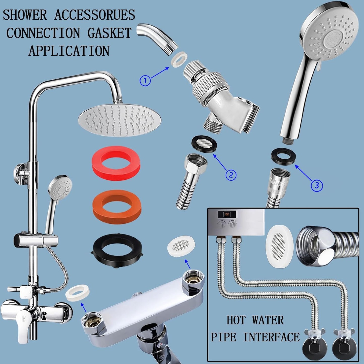 ZDBB 920 PCS 18 Size Rubber O-Ring + 19 Size Rubber Washers Assortment Kits for Plumbing Faucet Water Pipe Garden Hose Washers Shower Heads Gasket