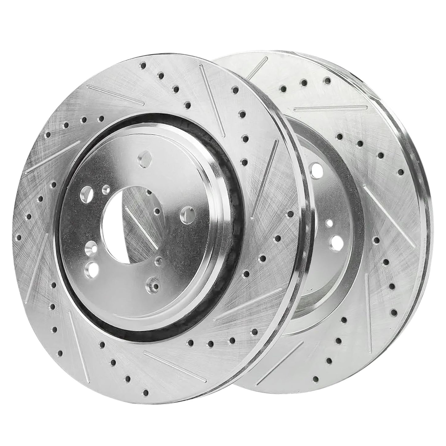 Detroit Axle - 8pc Brake Kit for Chevy GMC Silverado Sierra 1500 Yukon XL Escalade ESV Drilled & Slotted Brake Rotors Ceramic Brakes Pads Replacement : 13.50" inch Front and 13.58" inch Rear Rotor