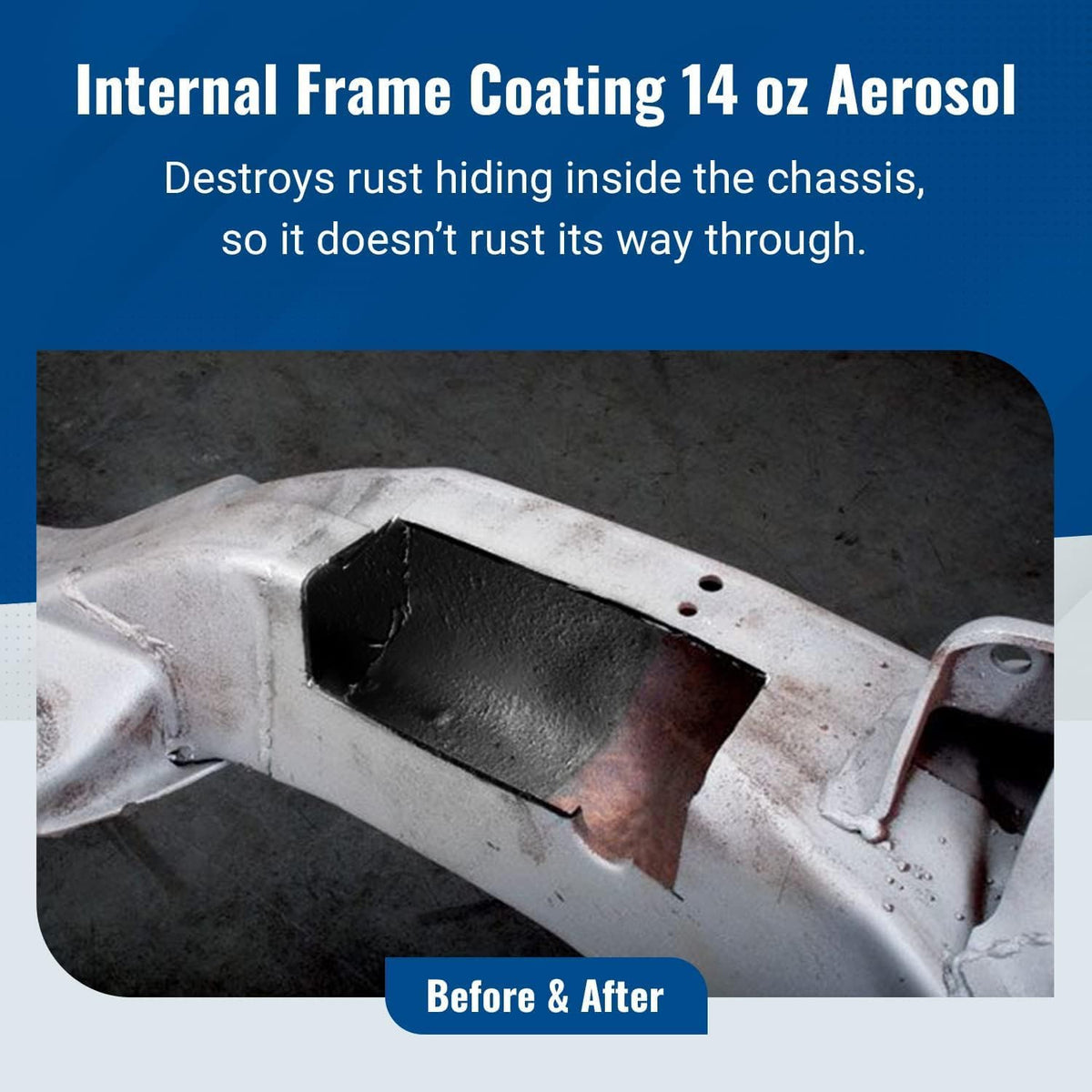 Eastwood Internal Frame Coating Plus Aerosol | Internal Frame Rust Remover | Rust Converter and Prevention Aerosol Spray Undercoating for Vehicles |16 Oz, Matte Black