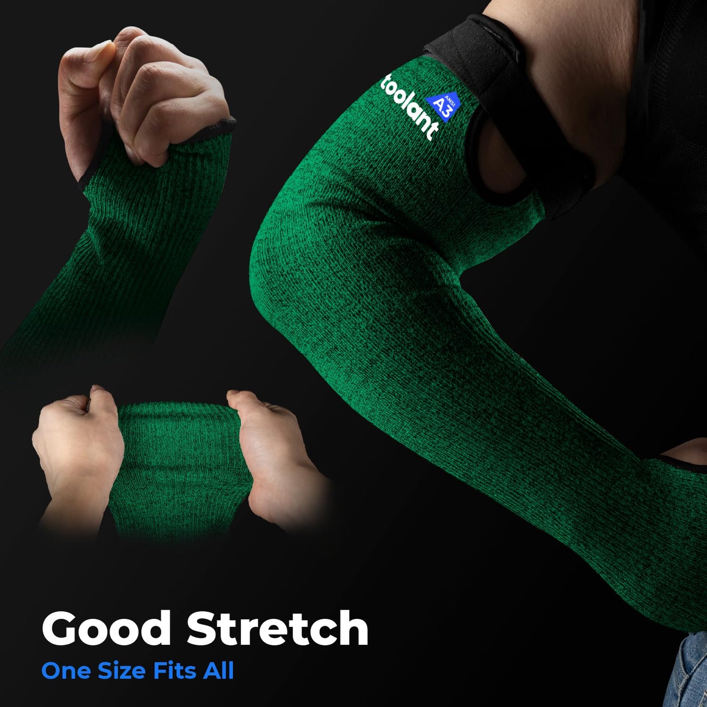 OriStout Cut Resistant Farmers Sleeves with Thumb Hole, Arm Protectors for Thin Skin and Bruising, for Gardening, Welding, Kitchen, Arm Guards for Biting, Pet Grooming, Grey, 1 Pair