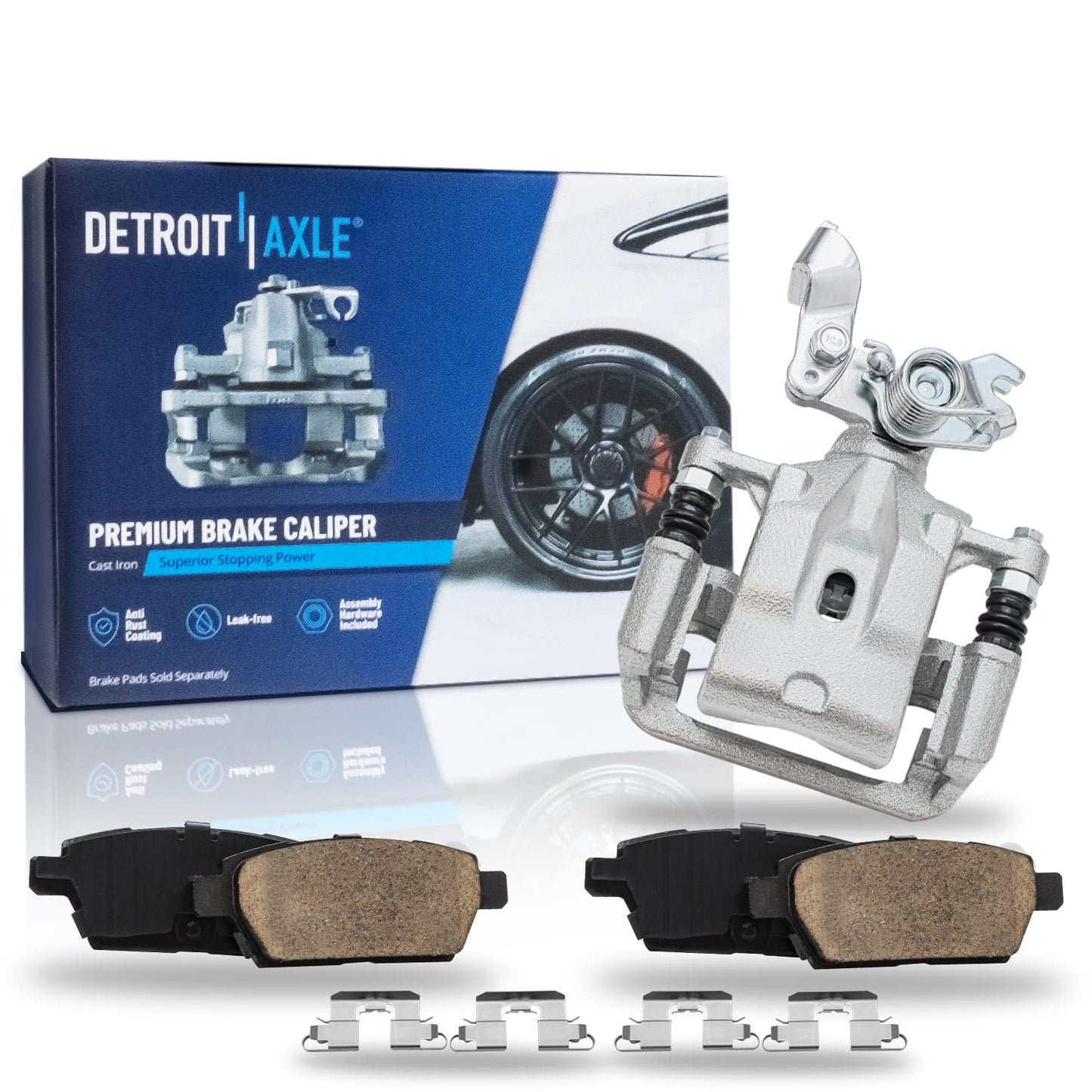 Detroit Axle - Rear Brake Pads for 2019-2024 Chevy Silverado 1500 GMC Sierra 1500, 2021-2024 Tahoe Suburban Yukon XL Cadillac Escalade ESV, Canyon LYRIQ Colorado, Ceramic Brake Pads with Hardware