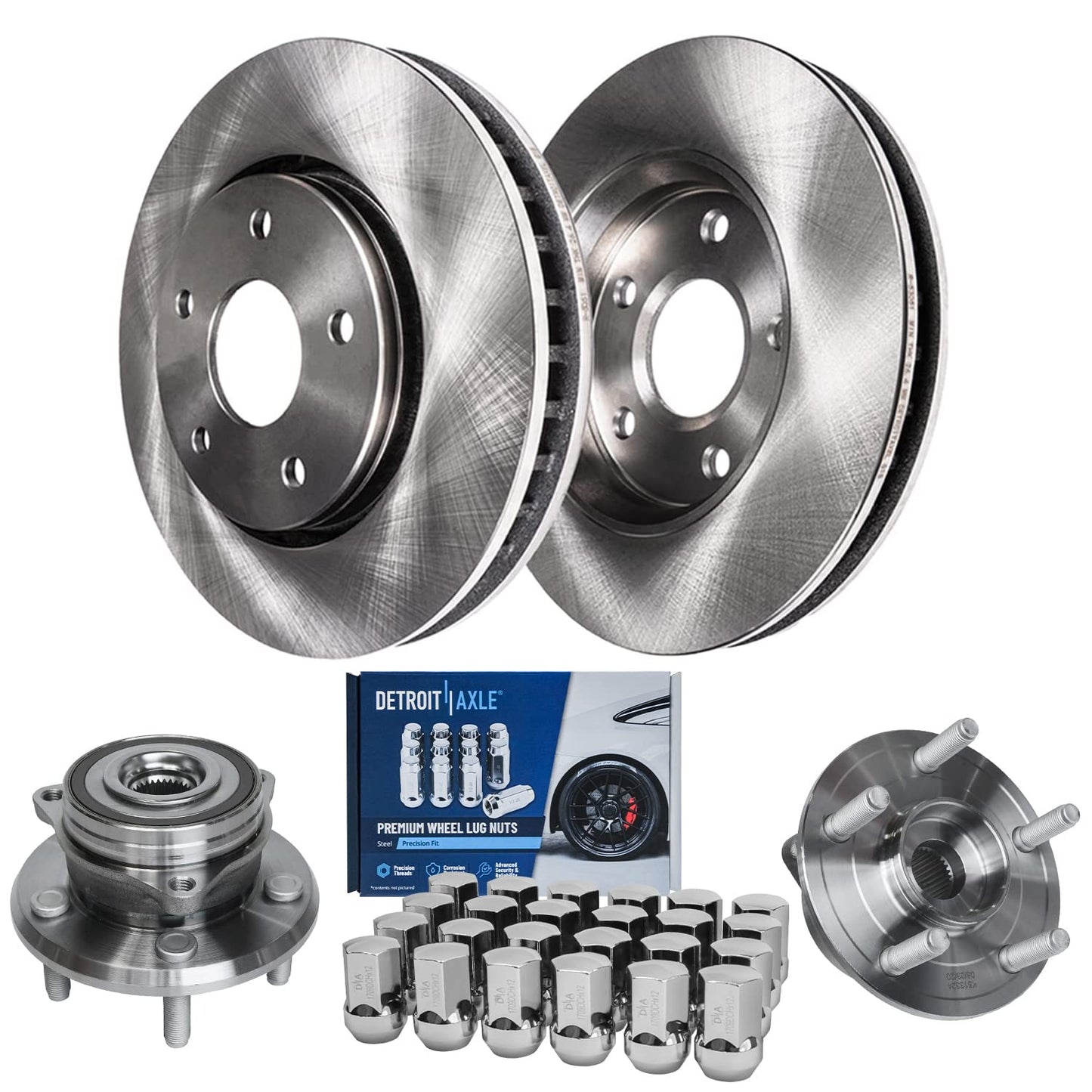 Detroit Axle - Brake Kit for 07-11 Toyota Camry 08-12 Avalon 07-12 Lexus ES350 Replacement 2008 2009 2010 2011, 11.65" inch Front and 11.06" inch Rear Disc Brake Rotors and Ceramic Brakes Pads