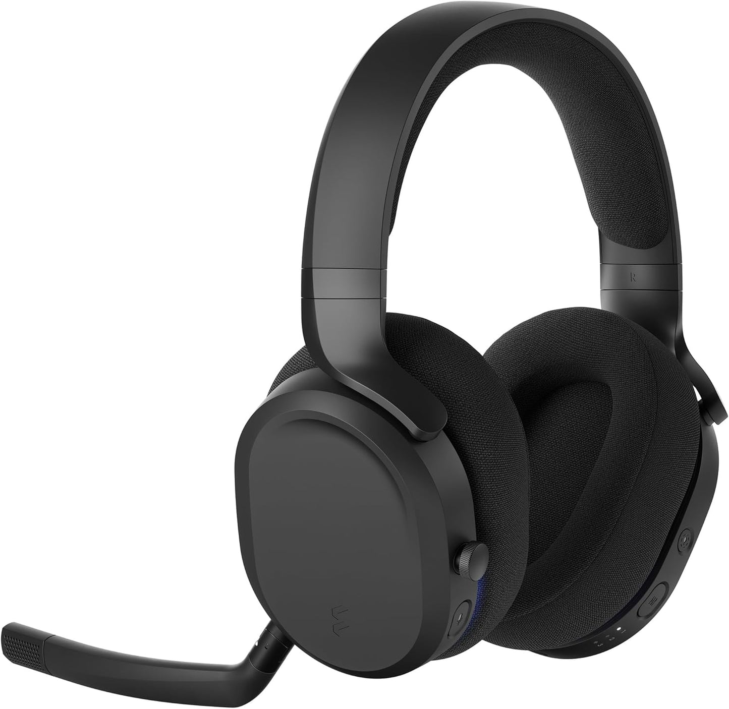 Fractal Design Scape Dark - Wireless PC Gaming Headset - Detachable Flip-to-Mute Microphone with Noise Cancellation - Battery Life Up to 40 Hours - Configurable Ambient Lighting - Black