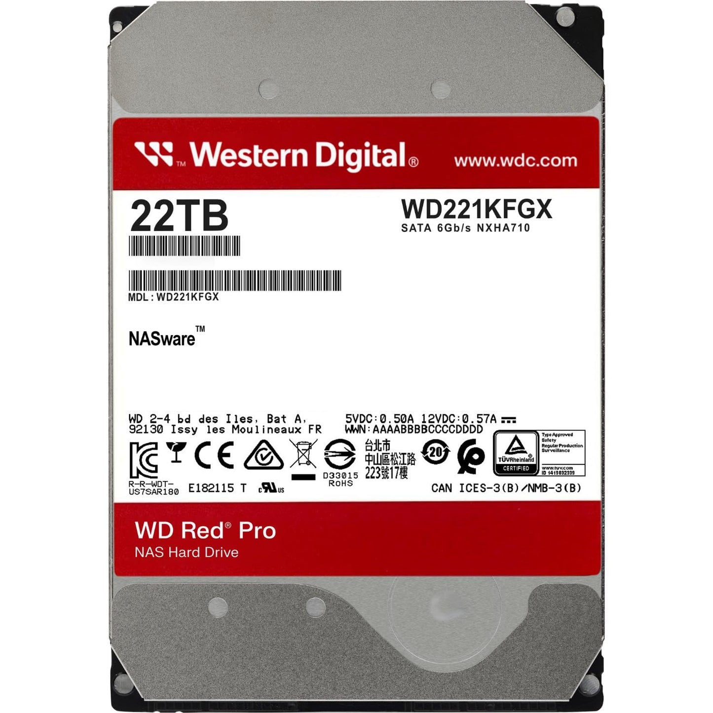 Western Digital 8TB WD Red Plus NAS Internal Hard Drive HDD - 5640 RPM, SATA 6 Gb/s, CMR, 256 MB Cache, 3.5" - WD80EFPX