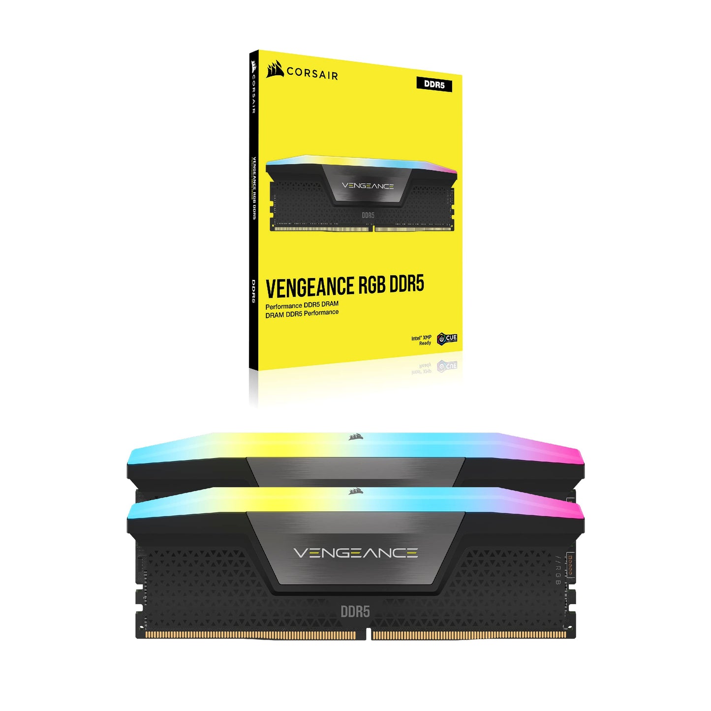 CORSAIR Vengeance RGB RS DDR5 RAM 32GB (2x16GB) Up to 6000MHz CL36-44-44-96 1.35V AMD Expo Intel XMP Computer Desktop Memory – Gray (CMG32GX5M2E6000Z36)