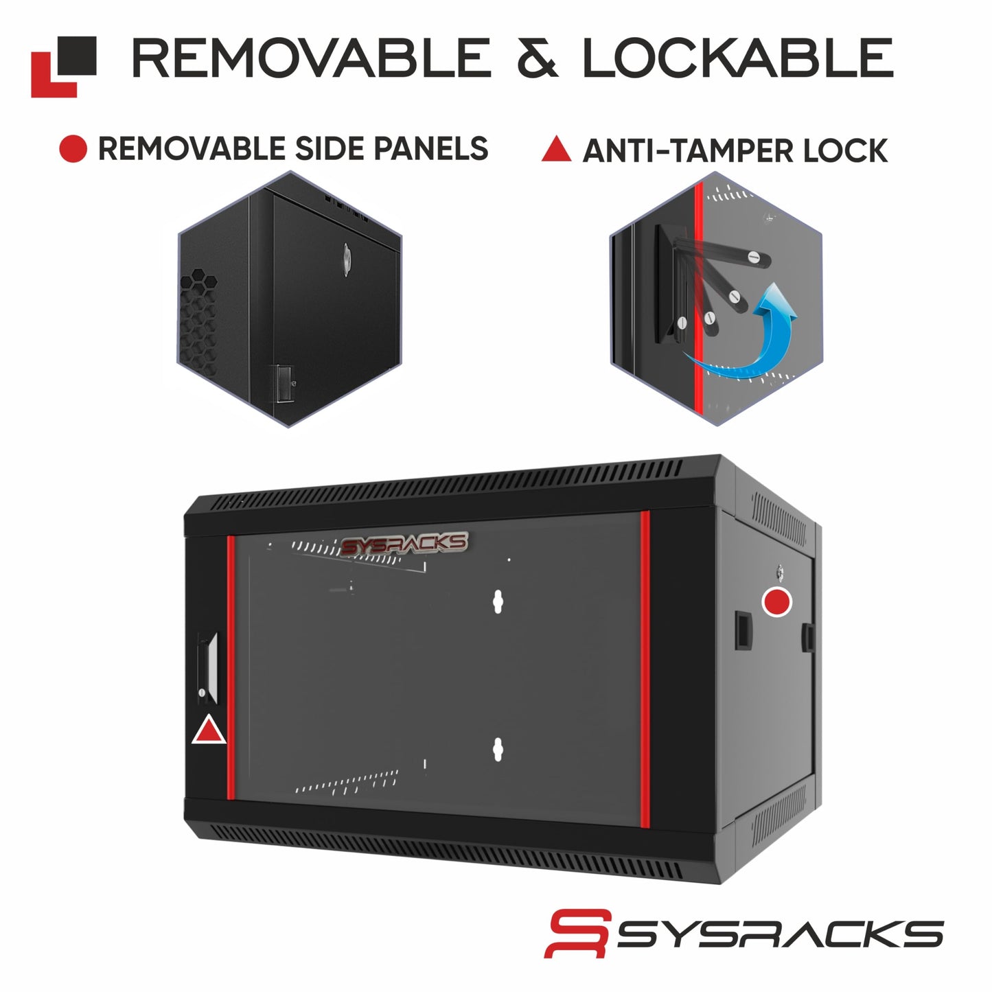 15U Wall Mount Network Cabinet, 18 Inch Deep Enclosed Server Rack with Locking Tempered Glass Door for Home Lab, Office IT & AV Equipment